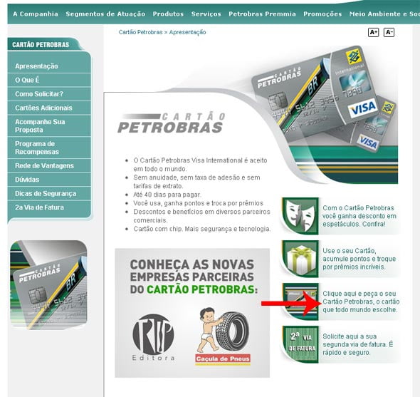 Cartão de Credito internacional da Petrobrás