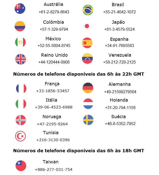 Neteller Suporte telefones NETELLER suporte por telefone