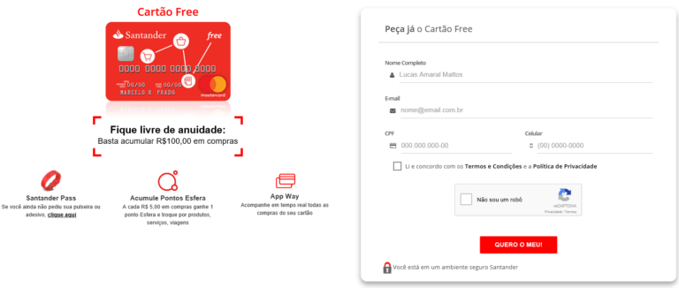 Cartão Santander Free Solicitar