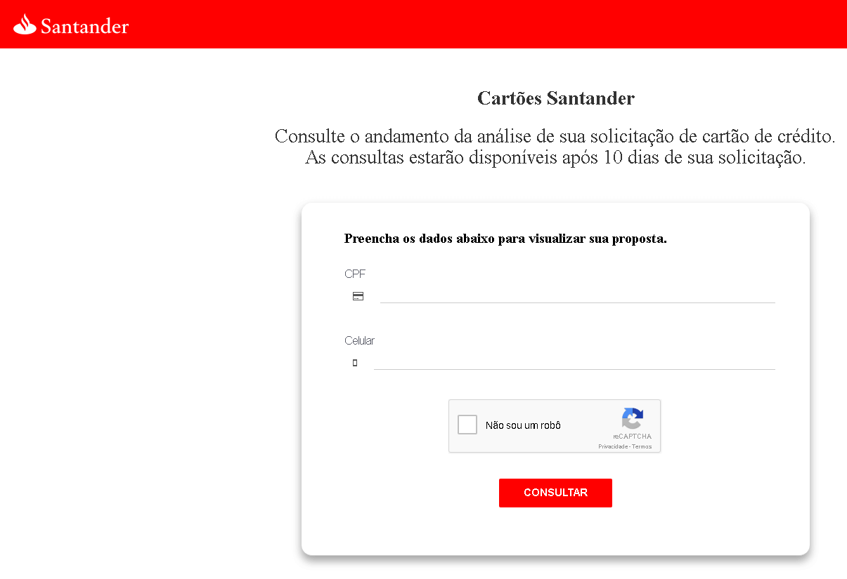 Consultar proposta do cartão Santander Free internacional Consultar proposta do cartão Santander Free internacional