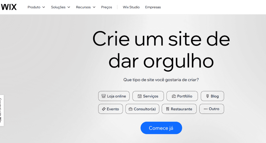 Wix Criar Site