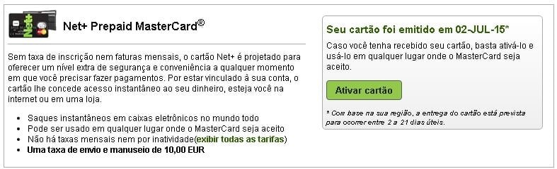 Emissão novo cartão neteller Emissão novo cartão neteller