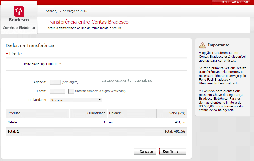 Depositar NETELLER Pelo Bradesco 5 Depositar NETELLER Pelo Bradesco 5