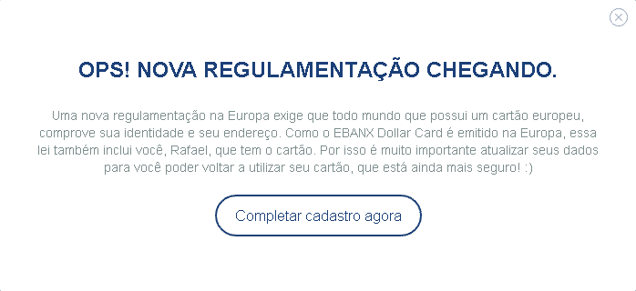 Atualizar cadastro no Ebanx Atualizar cadastro no Ebanx