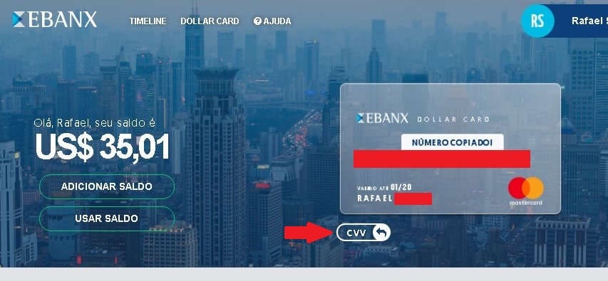 Ebanx Dollar Card Verificar CVV