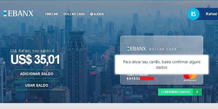 Ebnax Dollar Card Confirmar Dados