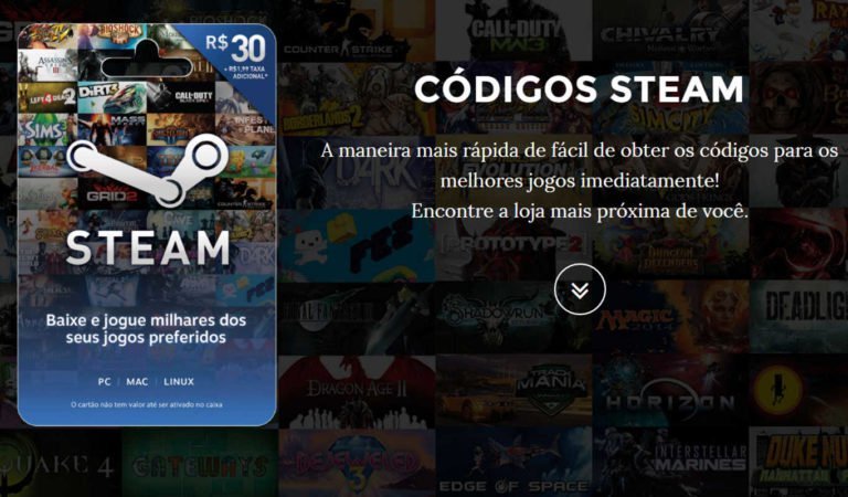 Steam | Cartão Pré-Pago Internacional Cartão pré-pago Steam