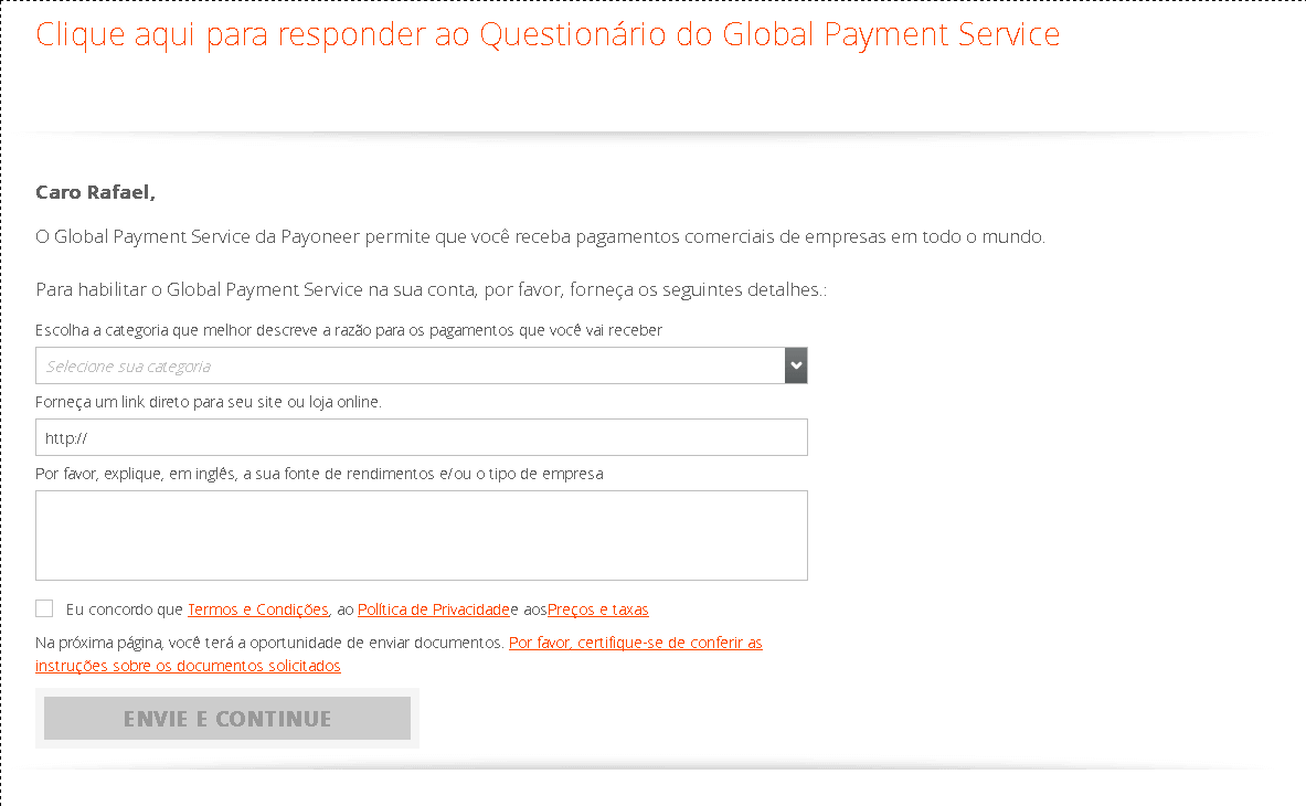 Ativar Payoneer Global payment Service Ativar Payoneer Global payment Service