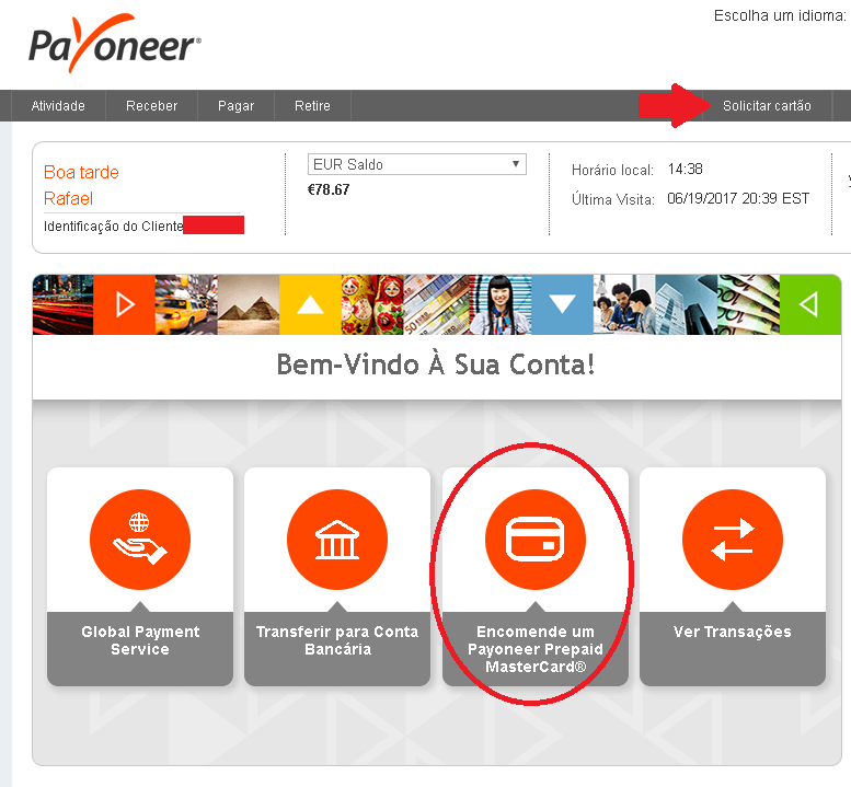 Pedir novo Cartão Payoneer euro 1 Pedir novo Cartão Payoneer euro 1