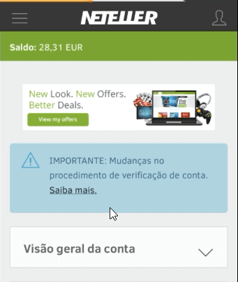 Verificação da conta NETELLER 1 Verificação da conta NETELLER 1
