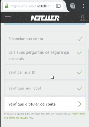 Verificação da conta NETELLER 2 Verificação da conta NETELLER 2