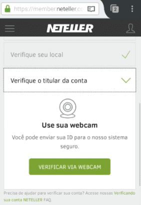 Verificação da conta NETELLER 3 Verificação da conta NETELLER 3