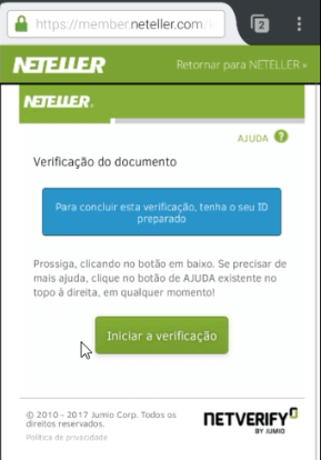 Verificação da conta NETELLER 5 Verificação da conta NETELLER 5