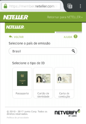 Verificação da conta NETELLER 6 Verificação da conta NETELLER 6