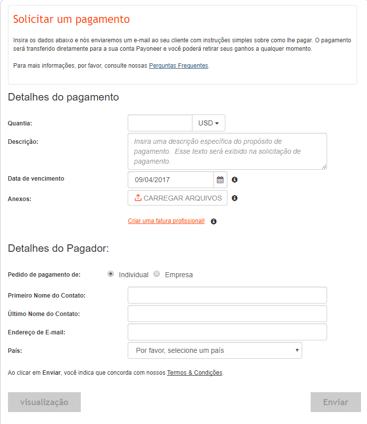 Solicitar um pagamento na Payoneer Solicitar um pagamento na Payoneer