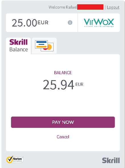 Depositar Virwox pela Skrill Euros 3 Depositar na VirWox pela Skrill em euros 3