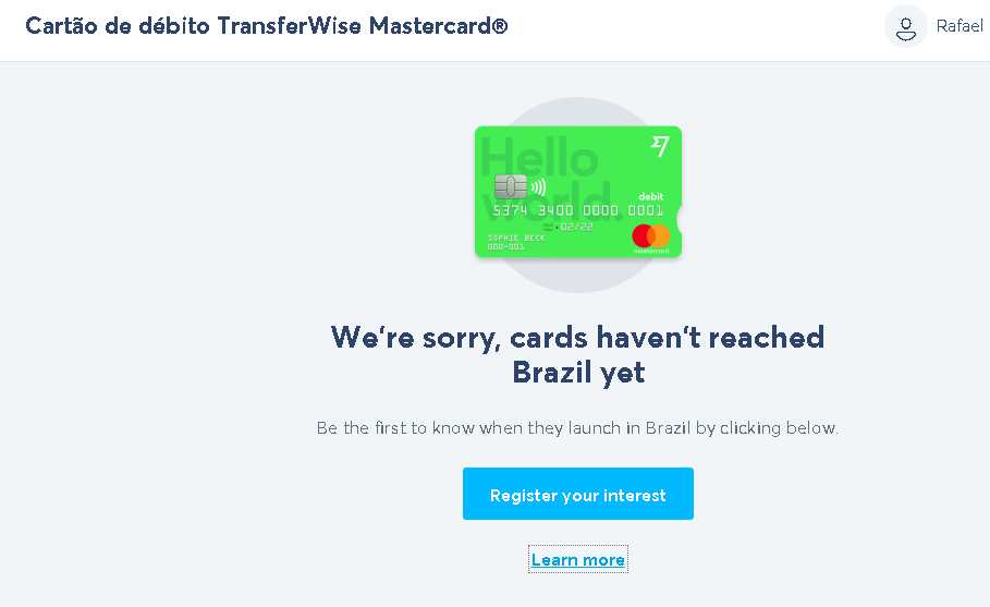 Cartao TransferWise Cartão TransferWise