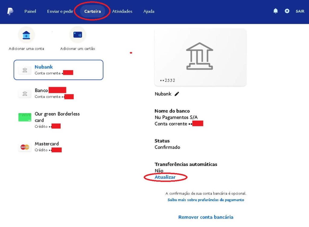 Paypal Transferencias Automaticas Atualizar 1 | Cartão Pré-Pago Internacional Ativando Transferências automáticas no Paypal