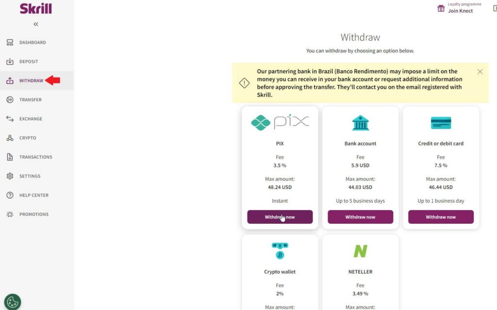 Withdraw Pix na Skrill | Cartão Pré-Pago Internacional Withdraw via Pix na Skrill