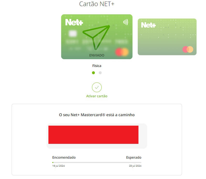 Estimativa entrega cartão NETELLER net+ 2024