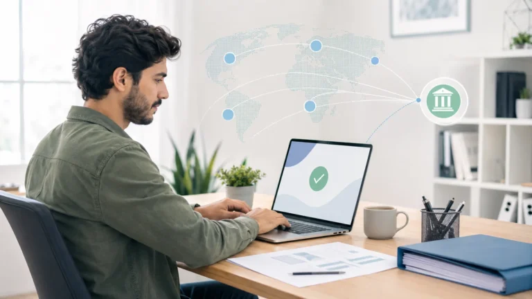 como receber pagamento internacional freelancer | Cartão Pré-Pago Internacional Freelancer organizando invoice e recebimento internacional no notebook