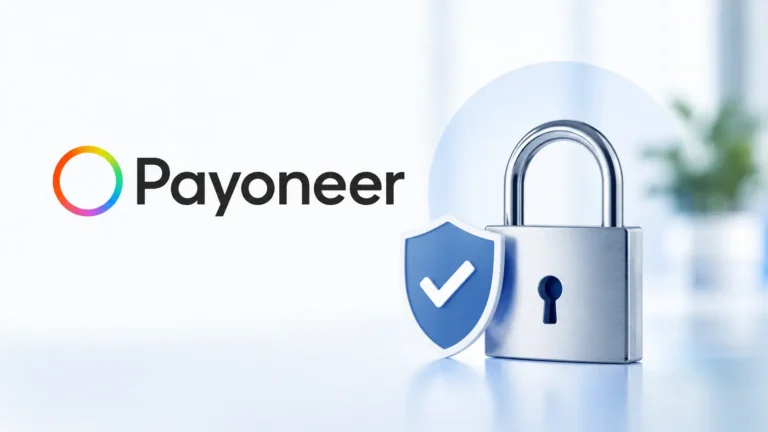 payoneer e segura conta 2026 | Cartão Pré-Pago Internacional Logo da Payoneer ao lado de cadeado e autenticação de segurança da conta